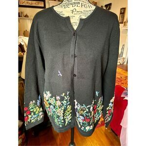 Claire Murray Ribbon Embroidered Cardigan